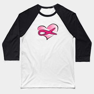 Cancer ribbon heart Baseball T-Shirt